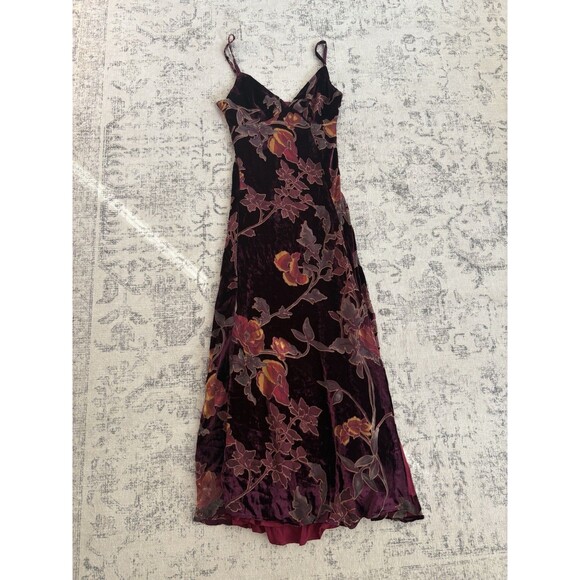 Floral Midi Dress in Black and Purple - Picture 1 of 9